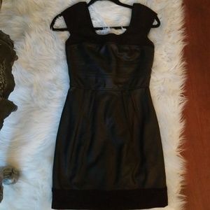 BLACK PLEATHER BCBG MAXAZRIA  DRESS